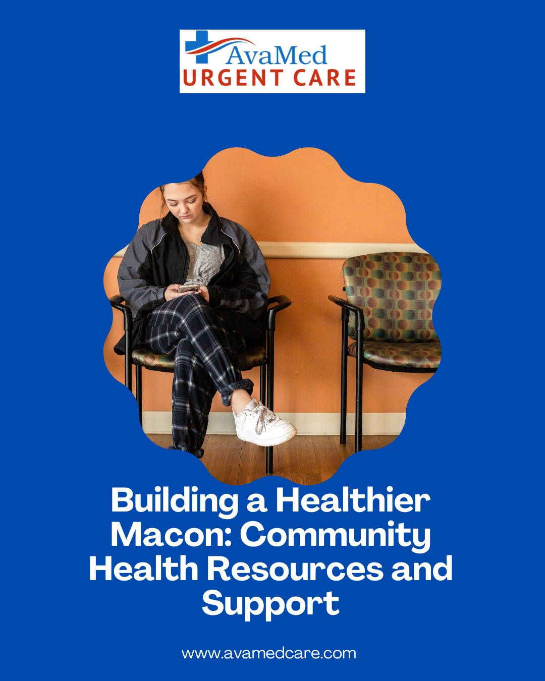 Woman sitting in urgent care.